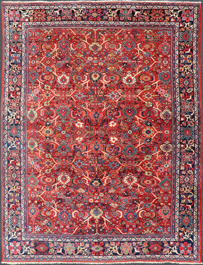 Antique Persian Sultanabad Mahal Rug With All - Over Sub Geometric Design Beautiful and rich Red background with multi colors antique Persian Sultanabad Mahal rug with All Over Geometric Design, Keivan Woven Arts /rug /PTA - 200722, country of origi... - Keivan Woven ArtsPTA - 200722 - 16666Rug