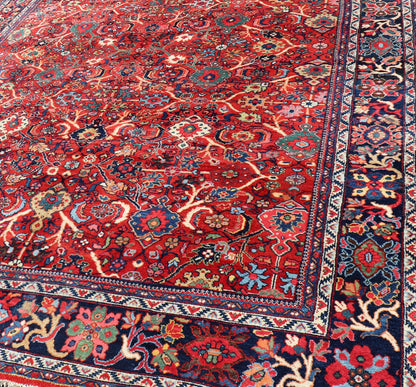 Antique Persian Sultanabad Mahal Rug With All - Over Sub Geometric Design Beautiful and rich Red background with multi colors antique Persian Sultanabad Mahal rug with All Over Geometric Design, Keivan Woven Arts /rug /PTA - 200722, country of origi... - Keivan Woven ArtsPTA - 200722 - 16666Rug