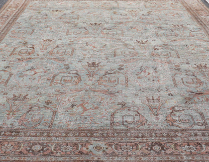 Large Antique Persian Distressed Sultanabad with All - Over Floral Design. Keivan Woven Arts; rug PTA - 200726; country of origin / type: Persian / Sultanabad, circa 1910. Antique distressed Sultanabad. Measures: 13'5 x 19'9 This impressive antique ... - Keivan Woven ArtsPTA - 200726 - 15486 - 16919