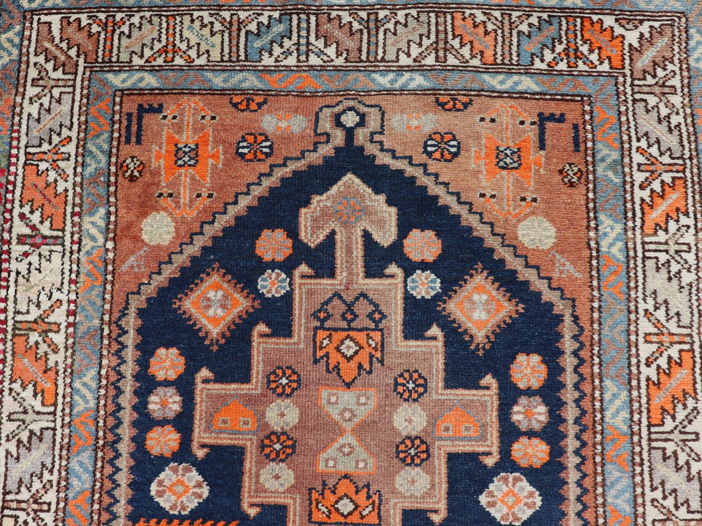 Vintage Hand Knotted Persian Malayer Runner with Sub - Geometric Medallion Design Malayer vintage runner from Persia with geometric medallion central field design, Keivan Woven Arts / rug PTA - 200732, country of origin / type: Iran / Malayer, circa... - Keivan Woven ArtsPTA - 200732 - 16937Rug