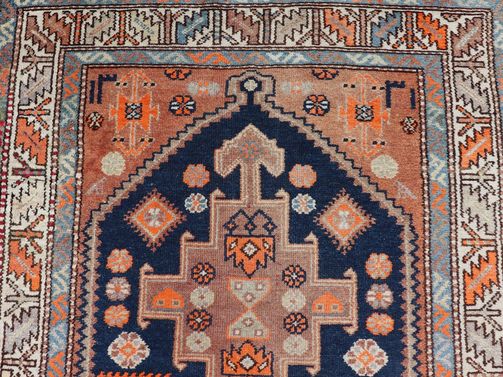 Vintage Hand Knotted Persian Malayer Runner with Sub - Geometric Medallion Design Malayer vintage runner from Persia with geometric medallion central field design, Keivan Woven Arts / rug PTA - 200732, country of origin / type: Iran / Malayer, circa... - Keivan Woven ArtsPTA - 200732 - 16937Rug