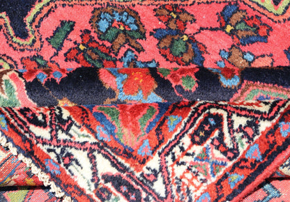 Antique Persian Hamadan Rug with Medallion and Geometric Design in Multicolor This Antique Hamadan rug hailing from Persia features a large central medallion, surrounded by sub - geometric motifs and enclosed within a complementary multi - tiered b... - Keivan Woven ArtsPTA - 200736 - 16961