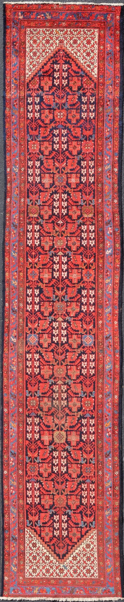Antique Long Malayer Runner with All - Over Geometric Herati Design This gorgeous antique Malayer Runner features a stunning all - over geometric Herati design set upon a Dark Blue background. The patterns are surrounded by a variety of motifs. The ... - Keivan Woven ArtsPTA - 21006 - 18018Rug
