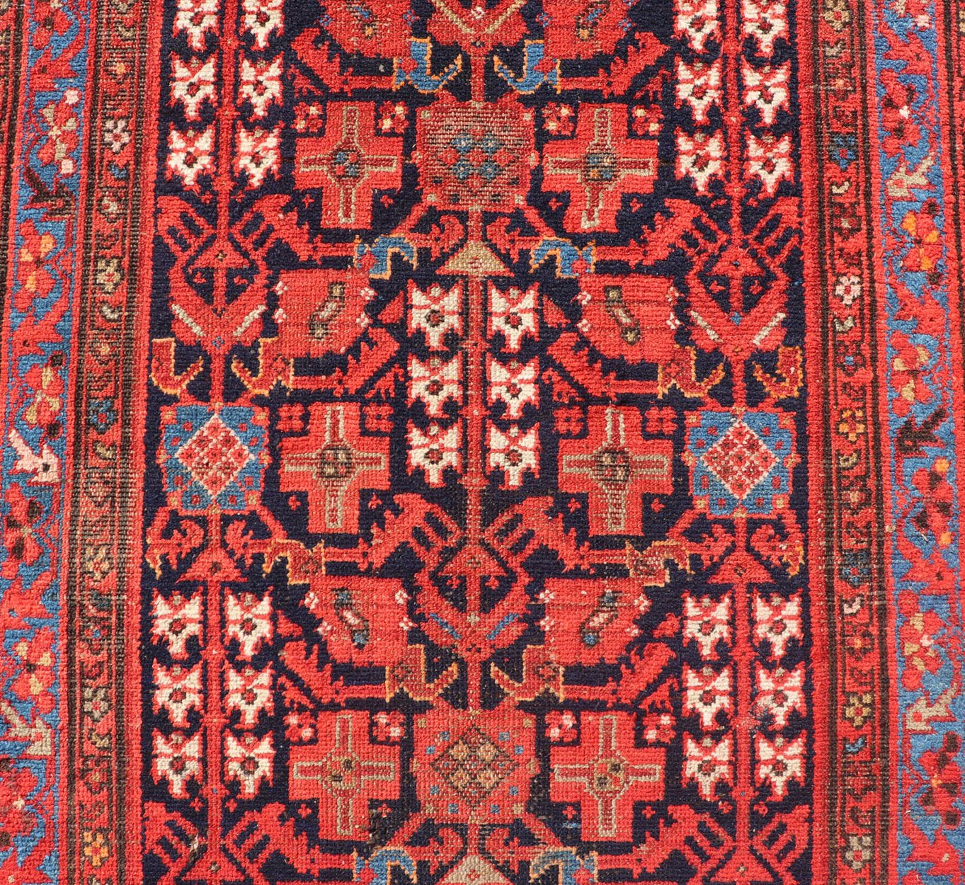 Antique Long Malayer Runner with All - Over Geometric Herati Design This gorgeous antique Malayer Runner features a stunning all - over geometric Herati design set upon a Dark Blue background. The patterns are surrounded by a variety of motifs. The ... - Keivan Woven ArtsPTA - 21006 - 18018