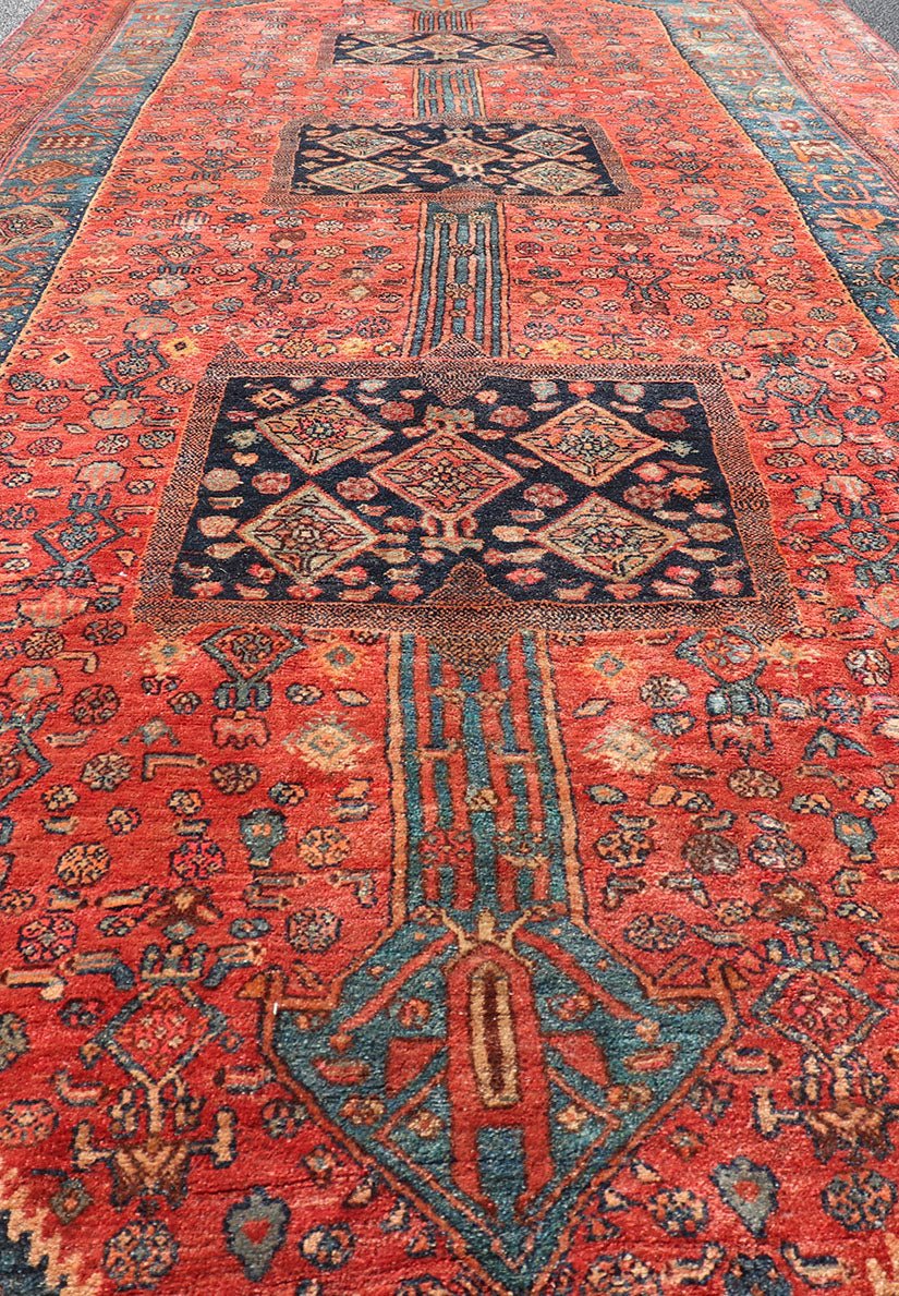 Antique Gallery Bidjar rug with tribal Design, Keivan Woven Arts/ rug/PTA - 21021 country of origin / type: Persian / Bidjar, circa mid - 20th Century. Measures: 5'5 x 13'3. Made is Kurdistan region of Persia, this beautiful antique Bidjar ga... - Keivan Woven ArtsPTA - 21021 - 18054