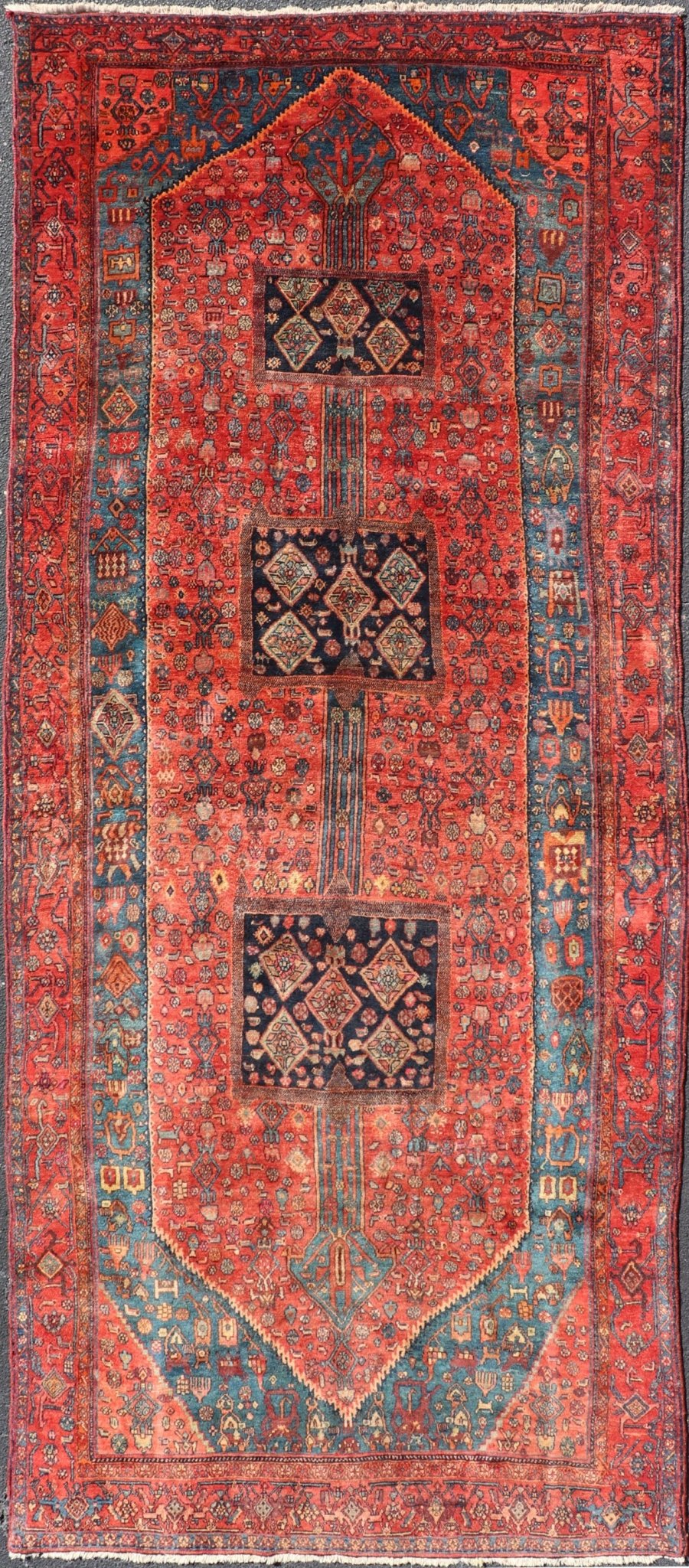 Antique Gallery Bidjar rug with tribal Design, Keivan Woven Arts/ rug/PTA - 21021 country of origin / type: Persian / Bidjar, circa mid - 20th Century. Measures: 5'5 x 13'3. Made is Kurdistan region of Persia, this beautiful antique Bidjar ga... - Keivan Woven ArtsPTA - 21021 - 18054