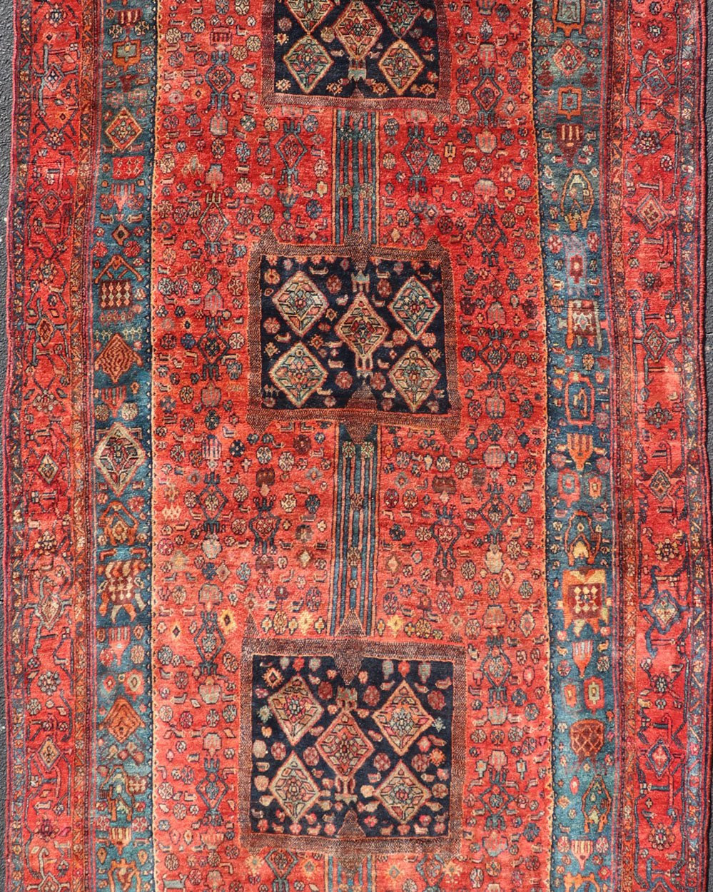 Antique Gallery Bidjar rug with tribal Design, Keivan Woven Arts/ rug/PTA - 21021 country of origin / type: Persian / Bidjar, circa mid - 20th Century. Measures: 5'5 x 13'3. Made is Kurdistan region of Persia, this beautiful antique Bidjar ga... - Keivan Woven ArtsPTA - 21021 - 18054