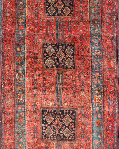 Antique Gallery Bidjar rug with tribal Design, Keivan Woven Arts/ rug/PTA - 21021 country of origin / type: Persian / Bidjar, circa mid - 20th Century. Measures: 5'5 x 13'3. Made is Kurdistan region of Persia, this beautiful antique Bidjar ga... - Keivan Woven ArtsPTA - 21021 - 18054