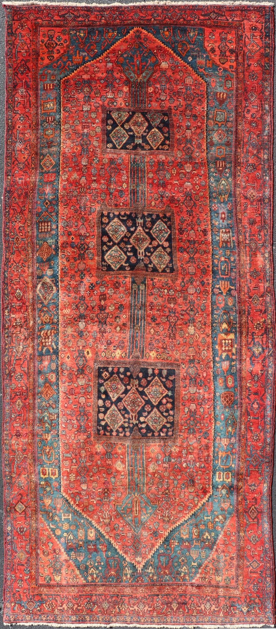 Antique Gallery Bidjar rug with tribal Design, Keivan Woven Arts/ rug/PTA - 21021 country of origin / type: Persian / Bidjar, circa mid - 20th Century. Measures: 5'5 x 13'3. Made is Kurdistan region of Persia, this beautiful antique Bidjar ga... - Keivan Woven ArtsPTA - 21021 - 18054Rug