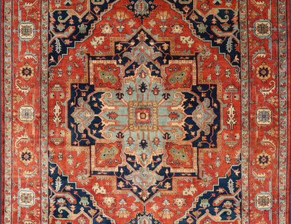 Reproduction Serapi - Heriz Medallion Geometric Hand - Knotted Carpet Beautiful modern Heriz Style hand - knotted wool rug with a Traditional Design. This Heriz rug has a multi - color accent in a gorgeous medallion geometric floral design. Rug/PTA - 210... - Keivan Woven ArtsPTA - 2109 - 01 - 17038