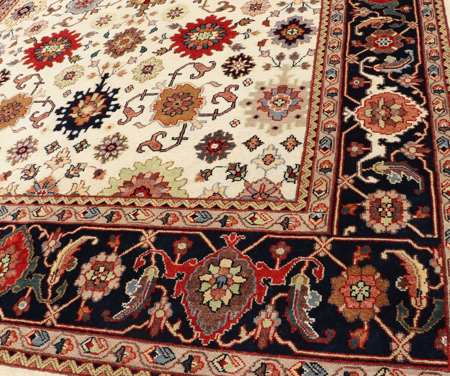 Beautiful modern Mahal - Sultanabad hand - knotted wool rug with a Traditional Design. This Mahal - Sultanabad rug has a multi - color accent in a gorgeous all - over floral design. Keivan Woven Arts/ Rug/PTA - 2109 - 04 country of origin / type: India / Heriz, circ... - Keivan Woven ArtsPTA - 2109 - 04 - 17050Rug