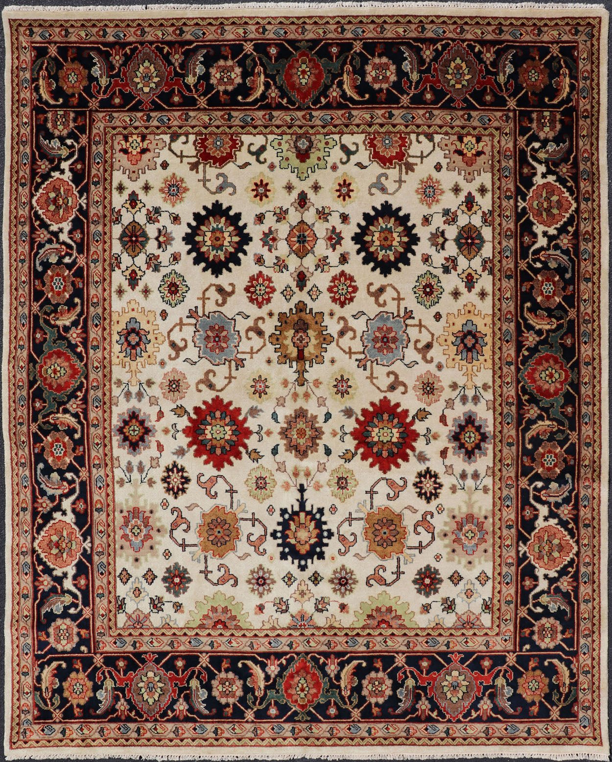 Beautiful modern Mahal - Sultanabad hand - knotted wool rug with a Traditional Design. This Mahal - Sultanabad rug has a multi - color accent in a gorgeous all - over floral design. Keivan Woven Arts/ Rug/PTA - 2109 - 04 country of origin / type: India / Heriz, circ... - Keivan Woven ArtsPTA - 2109 - 04 - 17050Rug