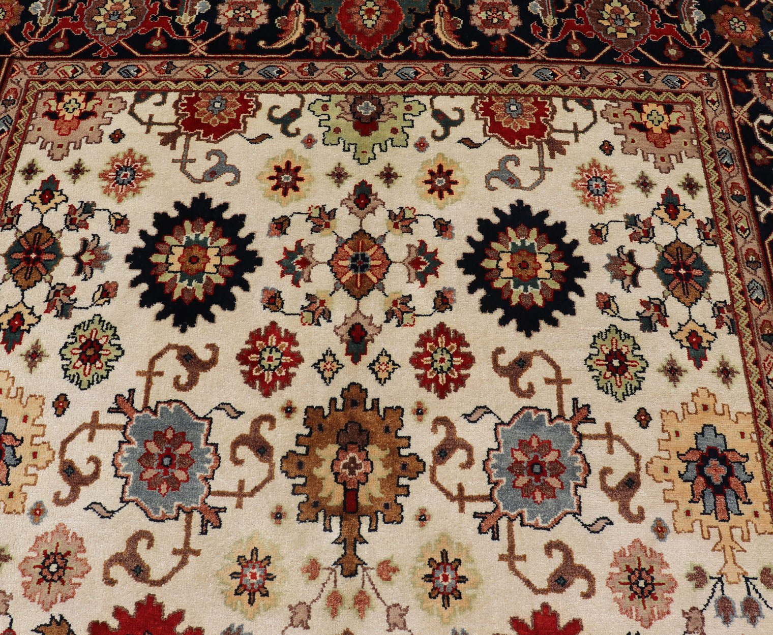 Beautiful modern Mahal - Sultanabad hand - knotted wool rug with a Traditional Design. This Mahal - Sultanabad rug has a multi - color accent in a gorgeous all - over floral design. Keivan Woven Arts/ Rug/PTA - 2109 - 04 country of origin / type: India / Heriz, circ... - Keivan Woven ArtsPTA - 2109 - 04 - 17050Rug