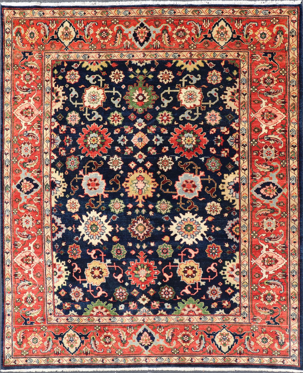 Keivan Woven Arts Sultanabad - Mahal Design in All - Over Floral Hand - Knotted Carpet Beautiful modern Mahal - Sultanabad hand - knotted wool rug with a Traditional Design. This Mahal - Sultanabad rug has a multi - color accent in a gorgeous all - over floral design.... - Keivan Woven ArtsPTA - 2109 - 05 - 17056