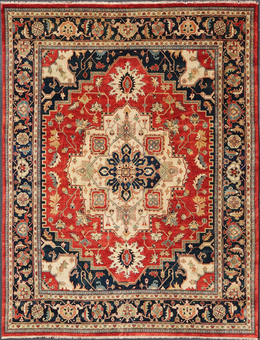 Keivan Woven Arts Large Hand - Knotted Serapi design rug With Geometric Medallion Large Hand - Knotted reproduction Serapi Geometric Medallion Carpet in Jewel Colors. Measures: 11'10 x 15'. Beautiful modern Heriz Style hand - knotted wo... - Keivan Woven ArtsPTA - 2109 - 06 - 17062
