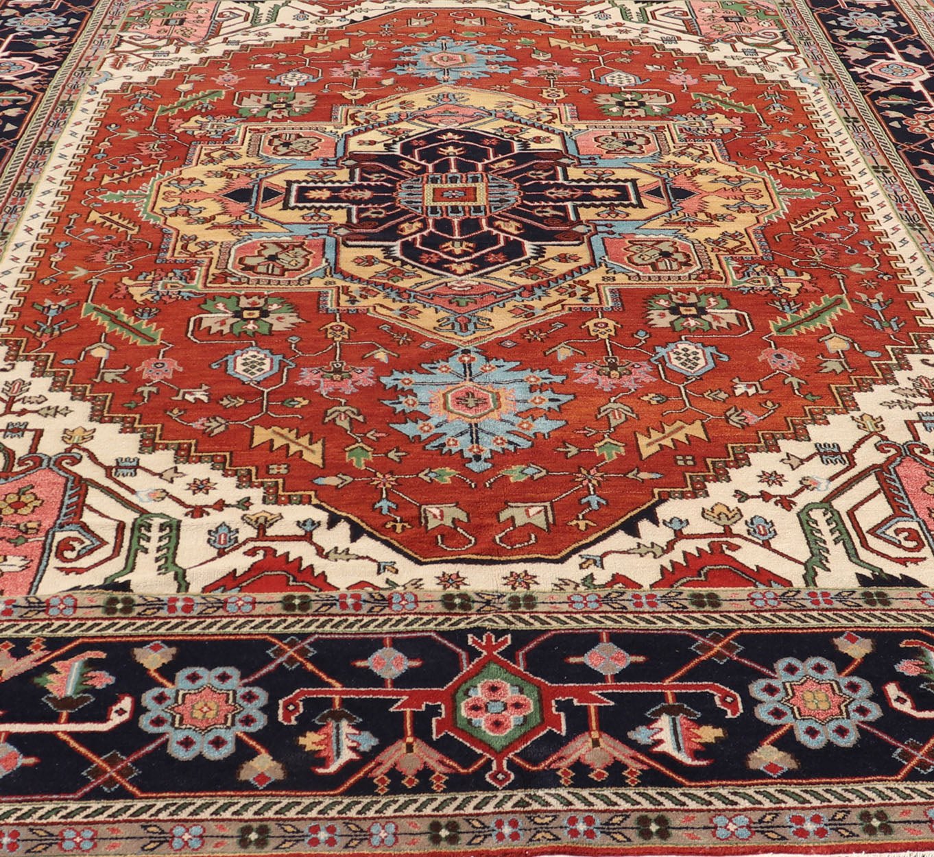 Very Large Serapi Design rug with Geometric Medallion by Keivan Woven Arts Measures: 12'1 x 18'2 Keivan Woven Arts Large Beautiful Serapi design hand - knotted rug made with fine wool rug with a Traditional Design. This Heriz rug has a mult... - Keivan Woven ArtsPTA - 2109 - 07 - 17068