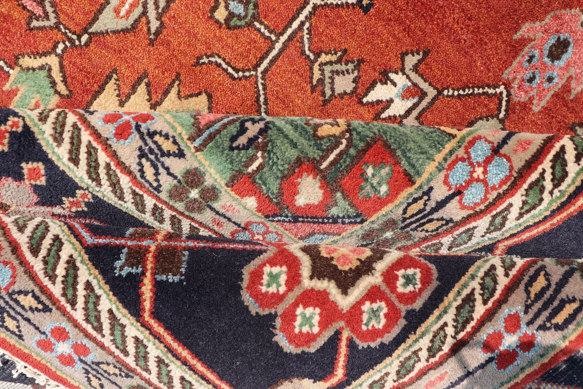 Very Large Serapi Design rug with Geometric Medallion by Keivan Woven Arts Measures: 12'1 x 18'2 Keivan Woven Arts Large Beautiful Serapi design hand - knotted rug made with fine wool rug with a Traditional Design. This Heriz rug has a mult... - Keivan Woven ArtsPTA - 2109 - 07 - 17068