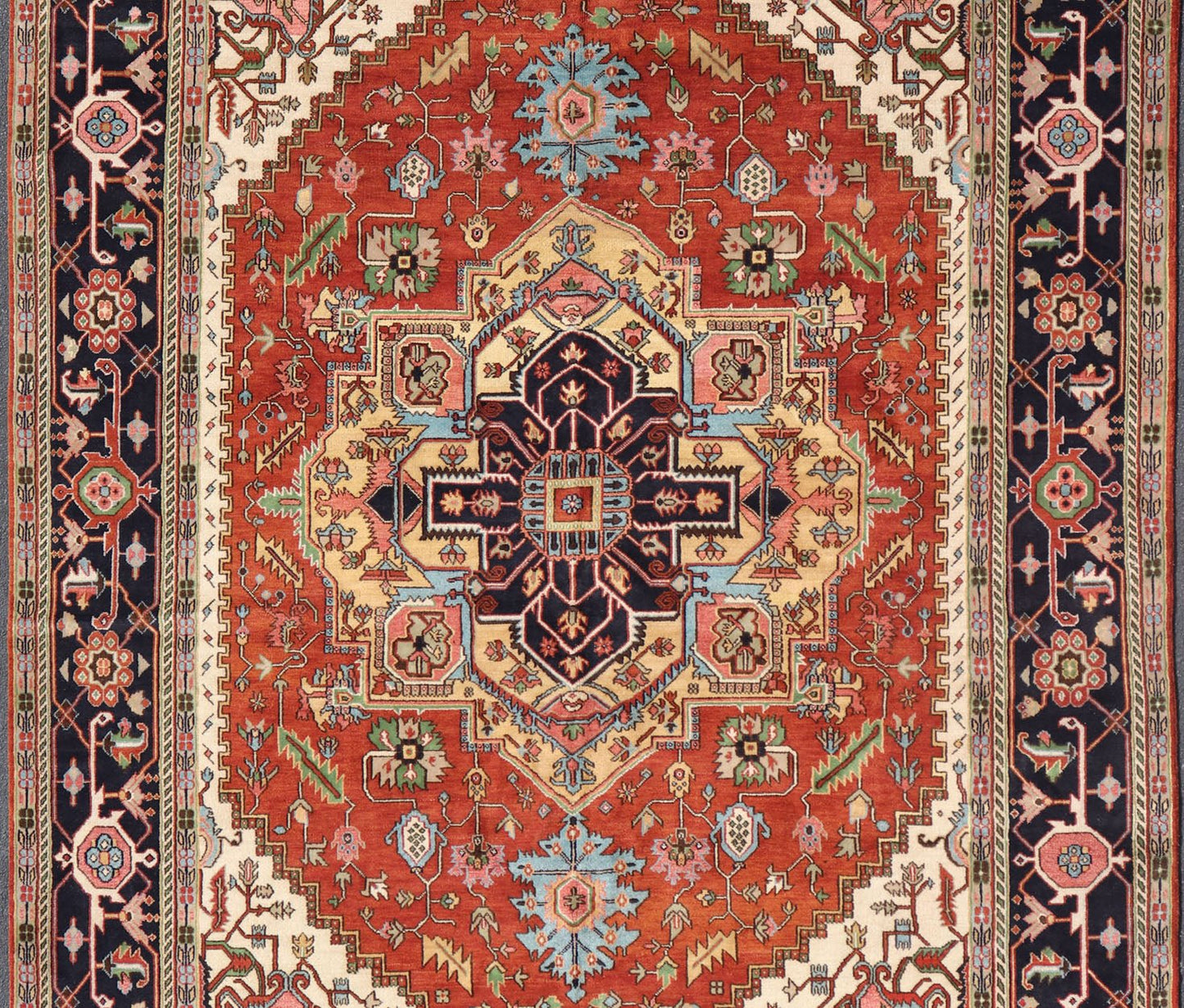 Very Large Serapi Design rug with Geometric Medallion by Keivan Woven Arts Measures: 12'1 x 18'2 Keivan Woven Arts Large Beautiful Serapi design hand - knotted rug made with fine wool rug with a Traditional Design. This Heriz rug has a mult... - Keivan Woven ArtsPTA - 2109 - 07 - 17068