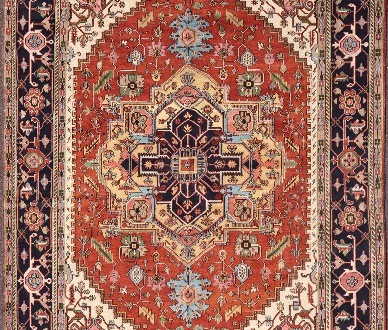 Very Large Serapi Design rug with Geometric Medallion by Keivan Woven Arts Measures: 12'1 x 18'2 Keivan Woven Arts Large Beautiful Serapi design hand - knotted rug made with fine wool rug with a Traditional Design. This Heriz rug has a mult... - Keivan Woven ArtsPTA - 2109 - 07 - 17068
