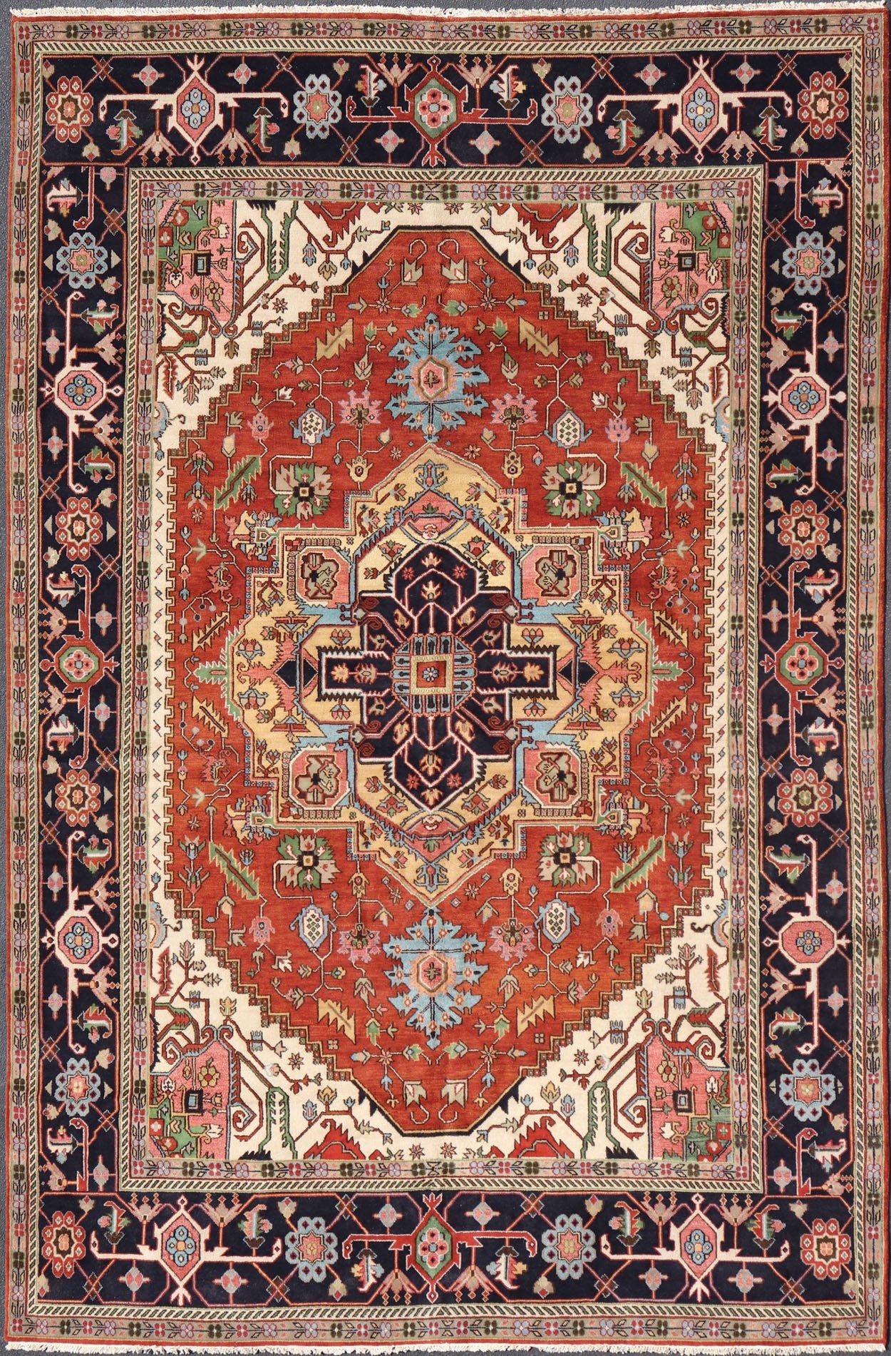 Very Large Serapi Design rug with Geometric Medallion by Keivan Woven Arts Measures: 12'1 x 18'2 Keivan Woven Arts Large Beautiful Serapi design hand - knotted rug made with fine wool rug with a Traditional Design. This Heriz rug has a mult... - Keivan Woven ArtsPTA - 2109 - 07 - 17068