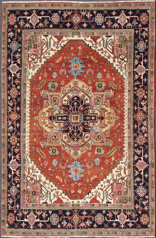 Very Large Serapi Design rug with Geometric Medallion by Keivan Woven Arts Measures: 12'1 x 18'2 Keivan Woven Arts Large Beautiful Serapi design hand - knotted rug made with fine wool rug with a Traditional Design. This Heriz rug has a mult... - Keivan Woven ArtsPTA - 2109 - 07 - 17068