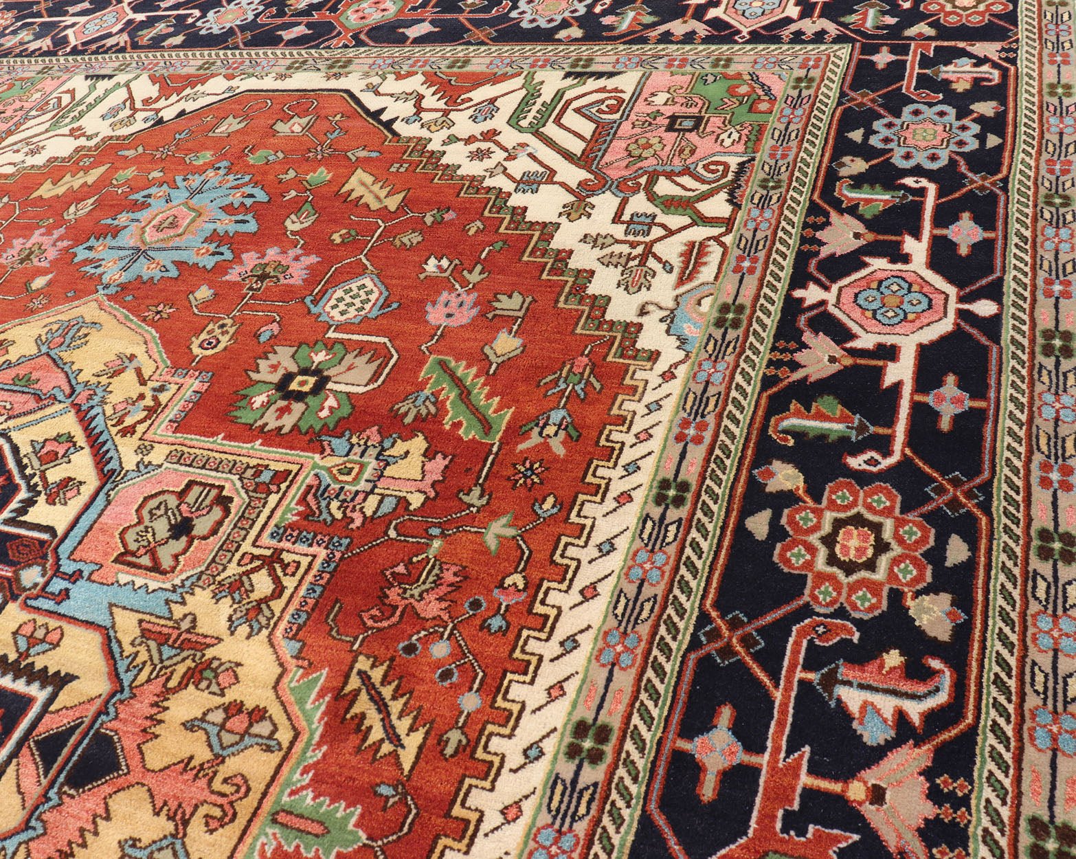 Very Large Serapi Design rug with Geometric Medallion by Keivan Woven Arts Measures: 12'1 x 18'2 Keivan Woven Arts Large Beautiful Serapi design hand - knotted rug made with fine wool rug with a Traditional Design. This Heriz rug has a mult... - Keivan Woven ArtsPTA - 2109 - 07 - 17068