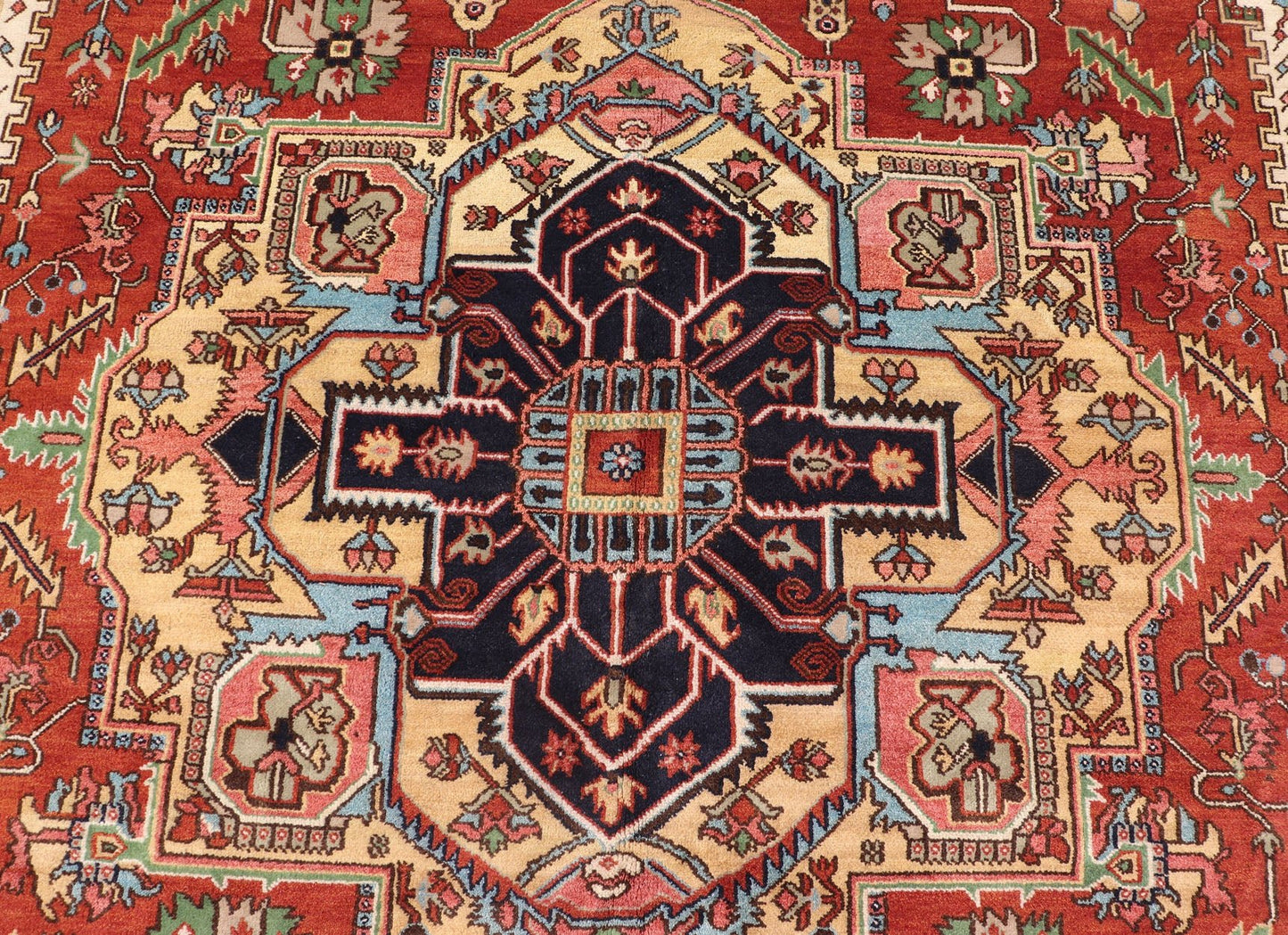 Very Large Serapi Design rug with Geometric Medallion by Keivan Woven Arts Measures: 12'1 x 18'2 Keivan Woven Arts Large Beautiful Serapi design hand - knotted rug made with fine wool rug with a Traditional Design. This Heriz rug has a mult... - Keivan Woven ArtsPTA - 2109 - 07 - 17068