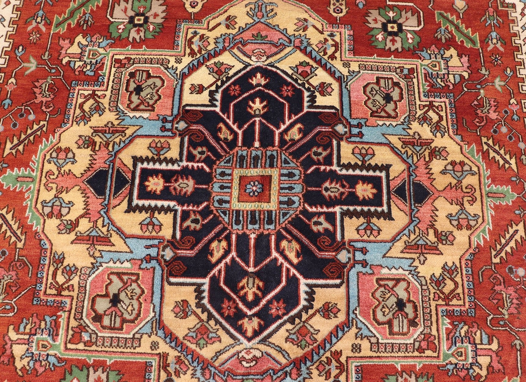 Very Large Serapi Design rug with Geometric Medallion by Keivan Woven Arts Measures: 12'1 x 18'2 Keivan Woven Arts Large Beautiful Serapi design hand - knotted rug made with fine wool rug with a Traditional Design. This Heriz rug has a mult... - Keivan Woven ArtsPTA - 2109 - 07 - 17068