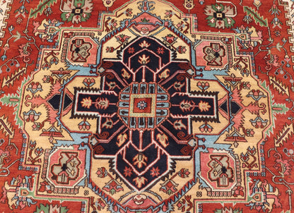 Very Large Serapi Design rug with Geometric Medallion by Keivan Woven Arts Measures: 12'1 x 18'2 Keivan Woven Arts Large Beautiful Serapi design hand - knotted rug made with fine wool rug with a Traditional Design. This Heriz rug has a mult... - Keivan Woven ArtsPTA - 2109 - 07 - 17068