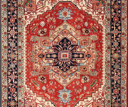 Large Hand - Knotted Serapi Design with Geometric Medallion by Keivan Woven Arts. Measures: 11'4 x 14'7 Keivan Woven Arts Large Beautiful Serapi design hand - knotted rug made with fine wool rug with a Traditional Design. This Heriz rug ha... - Keivan Woven ArtsPTA - 2109 - 08 - 17074