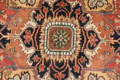 Large Reproduction Hand - Knotted - Heriz with Geometric Medallion in softer Tones. Serapi design, Serapi Rug, Serapi reproduction, Heriz reproduction. Measures: 10'0 x 14'0 Beautiful modern Heriz Style hand - knotted wool rug with a Traditi... - Keivan Woven ArtsPTA - 2109 - 09 - 17080