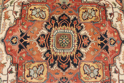 Large Reproduction Hand - Knotted - Heriz with Geometric Medallion in softer Tones. Serapi design, Serapi Rug, Serapi reproduction, Heriz reproduction. Measures: 10'0 x 14'0 Beautiful modern Heriz Style hand - knotted wool rug with a Traditi... - Keivan Woven ArtsPTA - 2109 - 09 - 17080