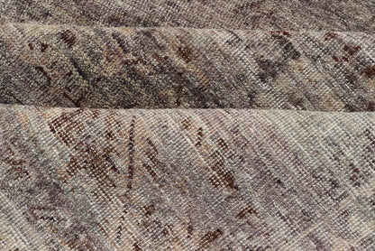 Modern Oushak Rug with Floral Pattern in Gray, Brown Tones and Neutral Colors. Keivan Woven Arts, rug PUR - 14218, country of origin / type: India / Oushak. Measures: 8'0 x 10'0 The all - over fine eave flourishing garden pattern of this unique mod... - Keivan Woven ArtsPUR - 14218 - EA - 3063 - 21603Rug