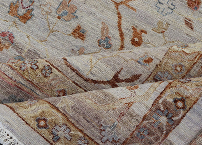 Modern Oushak Muted Rug in Earthy Tones on a Cream Background. Country of Origin: India; Type: Oushak; Design: All - Over, Floral, Oushak Floral; Keivan Woven Arts: rug PUR - 31486; All Gray Indian Oushak Rug With All - Over Floral Design in Wool; Floral Ous... - Keivan Woven ArtsPUR - 31486 - EA - 3011 - 22896Rug