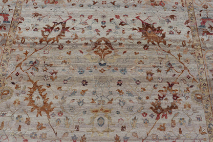 Modern Oushak Muted Rug in Earthy Tones on a Cream Background. Country of Origin: India; Type: Oushak; Design: All - Over, Floral, Oushak Floral; Keivan Woven Arts: rug PUR - 31486; All Gray Indian Oushak Rug With All - Over Floral Design in Wool; Floral Ous... - Keivan Woven ArtsPUR - 31486 - EA - 3011 - 22896Rug