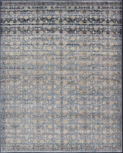 Modern All - Over Tribal Motif Khotan Area Rug in Dark Blues, Brown and Cream. Country of Origin: Afghanistan; Type: Khotan; Design: Floral, All - Over; Keivan Woven Arts: rug/PUR - 42561. Measures: 12'1 x 15'1 This modern Khotan features a modern da... - Keivan Woven ArtsPUR - 42561 - GS - 1016 - 22620Rug