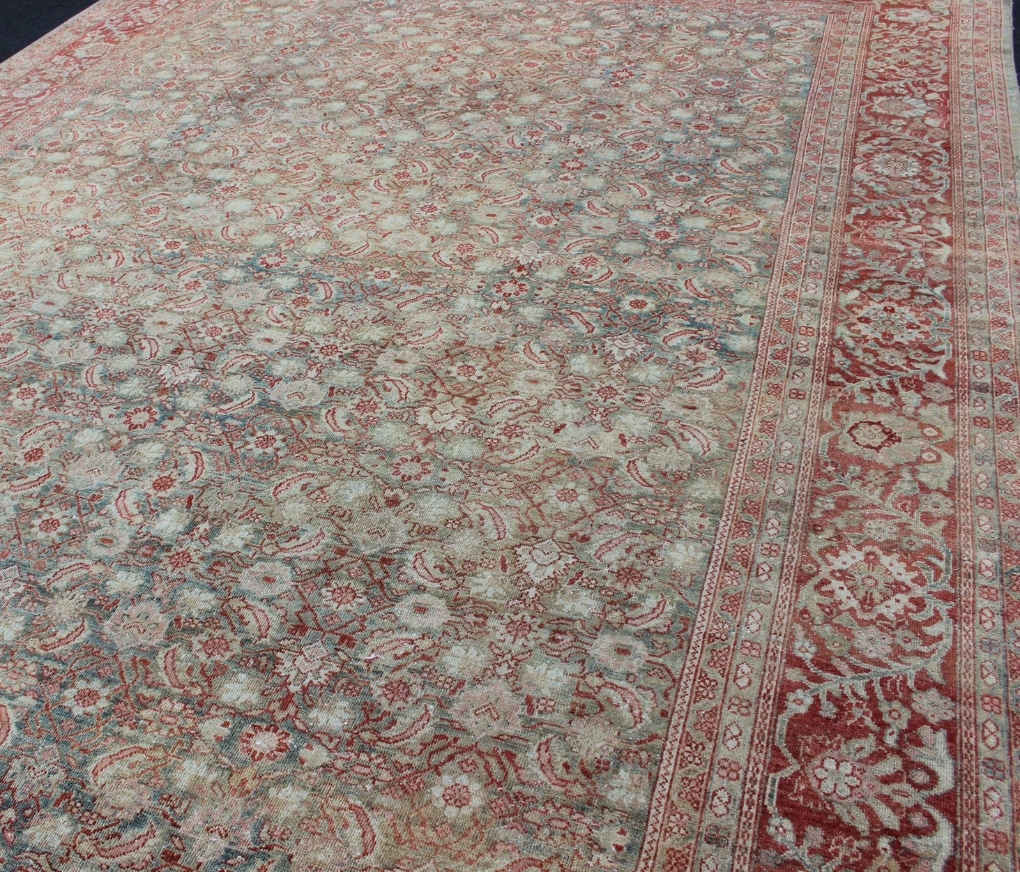 Antique Sultanabad rug from Persia with all - over geometric design. Keivan Woven Arts - rug R20 - 0101, country of origin / type: Iran / Sultanabad, circa 1910 Measures: 11'2 x 17'6. This beautiful antique Persian Sultanabad rug is lightly faded, and ... - Keivan Woven ArtsR20 - 0101 - 12575