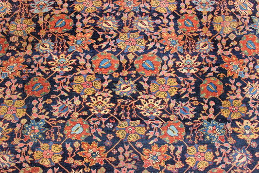 Large Antique Persian Bidjar Rug with All - Over colorful Florals & Navy Field. Beautiful Antique Persian Bidjar Rug with All - Over Floral Design on A Navy Field Keivan Woven Arts over size antique Persian Bidjar Rug with All - Over colorful Florals ... - Keivan Woven ArtsR20 - 0203 - 12815