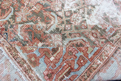 Elegant Geometric All - Over Persian Hamadan Runner in Orange and Red Tones Antique Persian Hamadan with geometric all - over design in reds, tan, and light blue. Antique rug from Persia with geometric motifs, rug R20 - 0502, country of origin / ... - Keivan Woven ArtsR20 - 0502 - 12924Rug