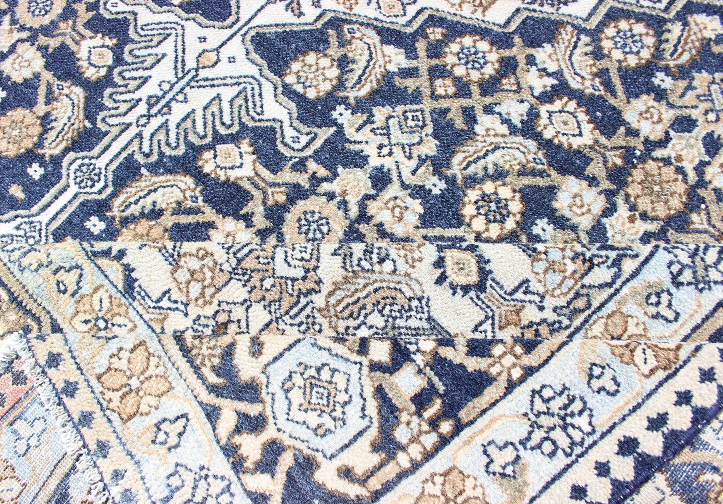 Antique Hamadan Persian Rug with Center Medallion and Floral Design Persian antique carpet with center medallion and flower motifs, rug R20 - 0504, country of origin / type: Iran / Hamadan, circa 1920 This antique Hamadan carpet from 1920s... - Keivan Woven ArtsR20 - 0504 - 12934Rug