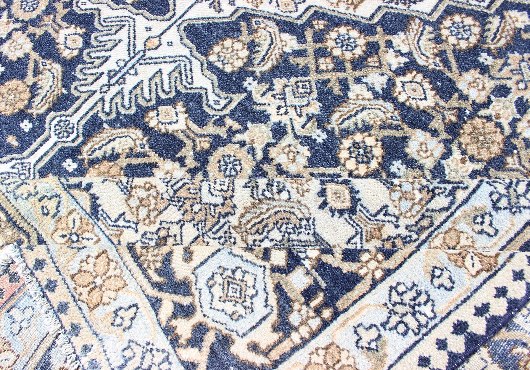 Antique Hamadan Persian Rug with Center Medallion and Floral Design Persian antique carpet with center medallion and flower motifs, rug R20 - 0504, country of origin / type: Iran / Hamadan, circa 1920 This antique Hamadan carpet from 1920s... - Keivan Woven ArtsR20 - 0504 - 12934Rug