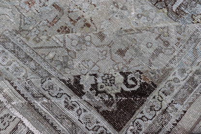 Ivory and Brown Antique Persian Mahal Rug with Floral Medallion Design Cream, brown, and green antique Persian Mahal rug with floral medallion design, rug R20 - 0707, country of origin / type: Iran / Mahal, circa 1920 This antique Persian ... - Keivan Woven ArtsR20 - 0707 - 12982Rug