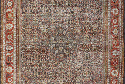 Persian Sultanabad Rug with All - Over Design with Medallion With Brown and Red. Keivan Woven Arts / rug R20 - 0710 - 271. Antique Persian Sultanabad origin/Iran Early 20th Century. Measures: 10'8 x 13'6 This antique Sultanabad rug was woven in Persia... - Keivan Woven ArtsR20 - 0710 - 271 - 15481 - 12998Rug
