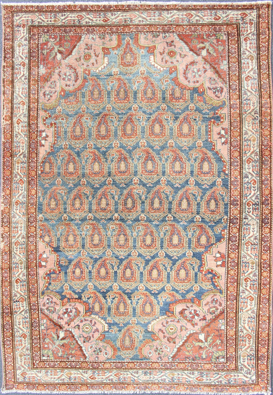 Colorful Antique Persian Hamadan Rug with Large Scale Paisley & Intricate Design. Keivan Woven Arts - Antique Persian Hamadan rug with gorgeous Caribbean blue and colorful paisleys. rug R20 - 0718 - 273, country of origin / type: Iran / Hamadan, circa 1... - Keivan Woven ArtsR20 - 0718 - 273 - 13026