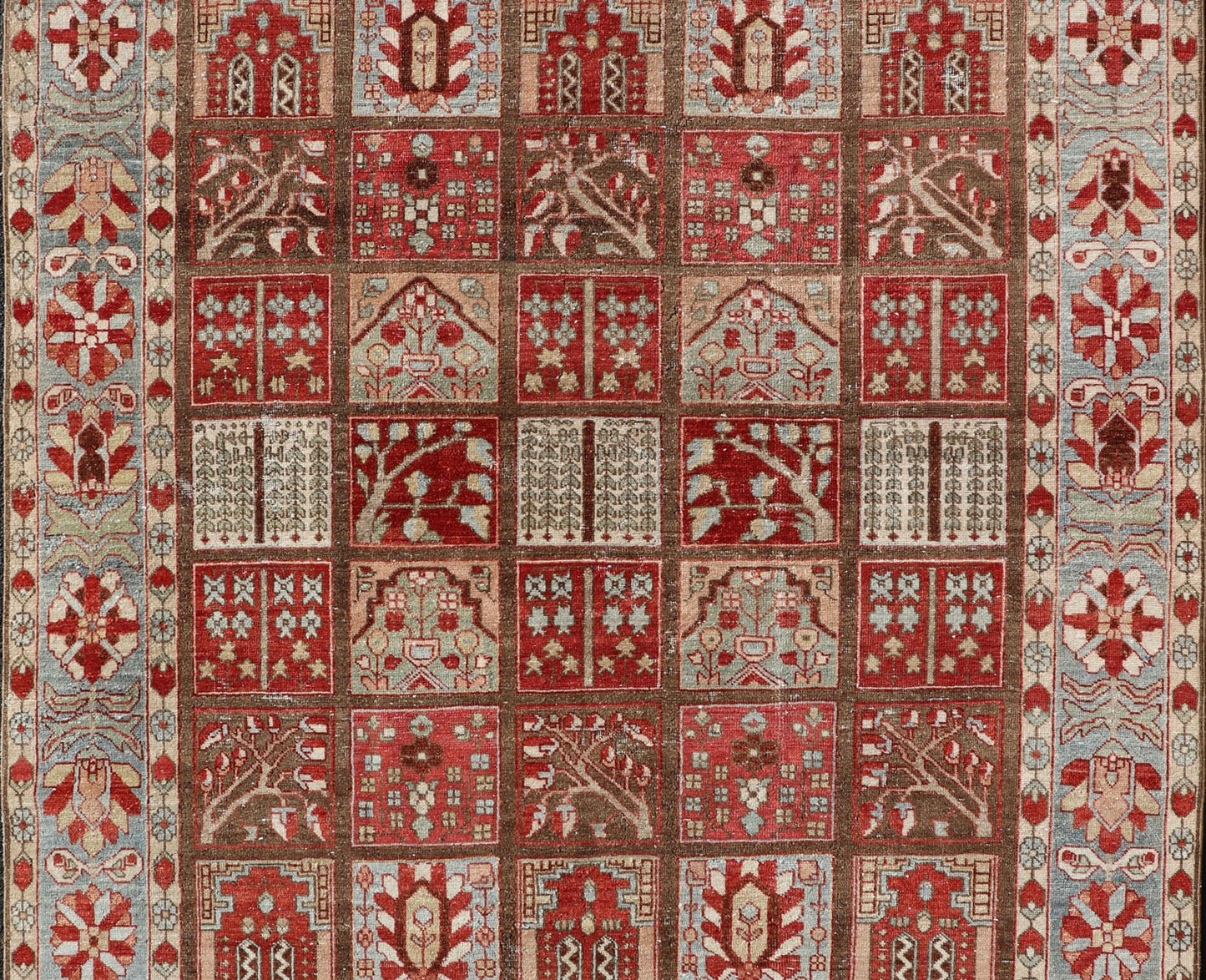 Measures: 7 x 10 Keivan Woven Arts - Beautiful and cheery colors of this garden design Persian Vintage carpet with colorful garden motifs, rug R20 - 0723, country of origin / type: Iran / Bakhtiari, circa mid - 20th century This Vintage Bakhtiari r... - Keivan Woven ArtsR20 - 0723 - 13060Rug