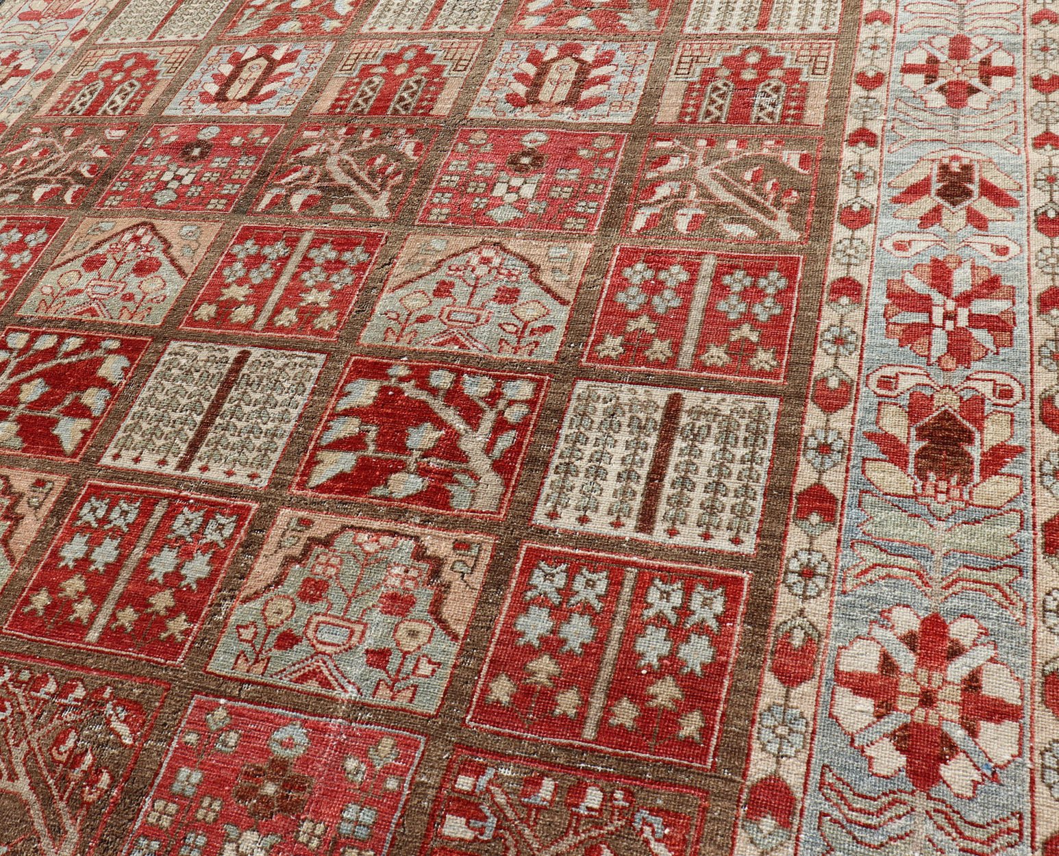 Measures: 7 x 10 Keivan Woven Arts - Beautiful and cheery colors of this garden design Persian Vintage carpet with colorful garden motifs, rug R20 - 0723, country of origin / type: Iran / Bakhtiari, circa mid - 20th century This Vintage Bakhtiari r... - Keivan Woven ArtsR20 - 0723 - 13060Rug