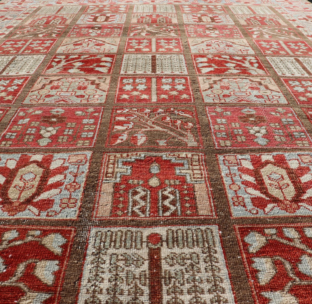 Measures: 7 x 10 Keivan Woven Arts - Beautiful and cheery colors of this garden design Persian Vintage carpet with colorful garden motifs, rug R20 - 0723, country of origin / type: Iran / Bakhtiari, circa mid - 20th century This Vintage Bakhtiari r... - Keivan Woven ArtsR20 - 0723 - 13060Rug