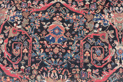 Antique Persian Sultanabad - Mahal Rug with Dark Navy Field and Red Border. Antique Persian Sultanabad - Mahal rug with dark Blue field and red border. Keivan Woven Arts / rug R20 - 0801, country of origin / type: Iran / Oushak, circa 1920s Measures:10'5 ... - Keivan Woven ArtsR20 - 0801 - 13092Rug