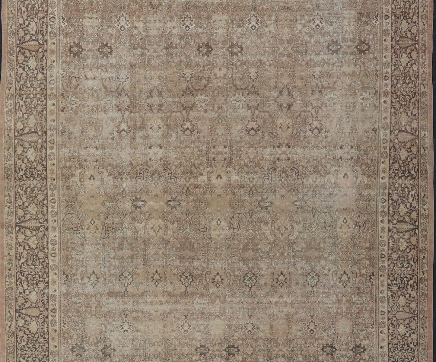 Large Antique Turkish Sivas Rug with Floral Design in Earthy Neutral Tones. Country of Origin: Turkey; Type: Sivas; Design: Floral, All - Over, Floral Trellis; Keivan Woven Arts: rug /R20 - 0807. Measures: 11'6 x 17'2 In this early 20th ce... - Keivan Woven ArtsR20 - 0807 - 13212Rug