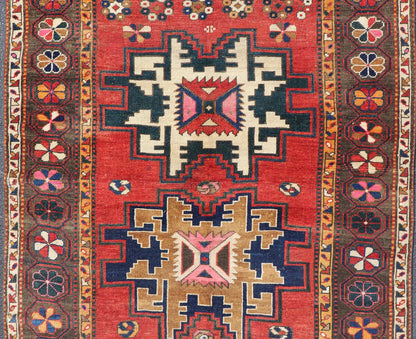 Antique Caucasian Kazak Rug with Sub - Geometric Star Medallions Design Keivan Woven Arts / rug R20 - 0809, country of origin / type: Caucasus / Kazak, circa Late - 19th Century. Antique Caucasian Kazak Rug with Sub - Geometric Medallions Design. Measures: ... - Keivan Woven ArtsR20 - 0809 - 13180Rug